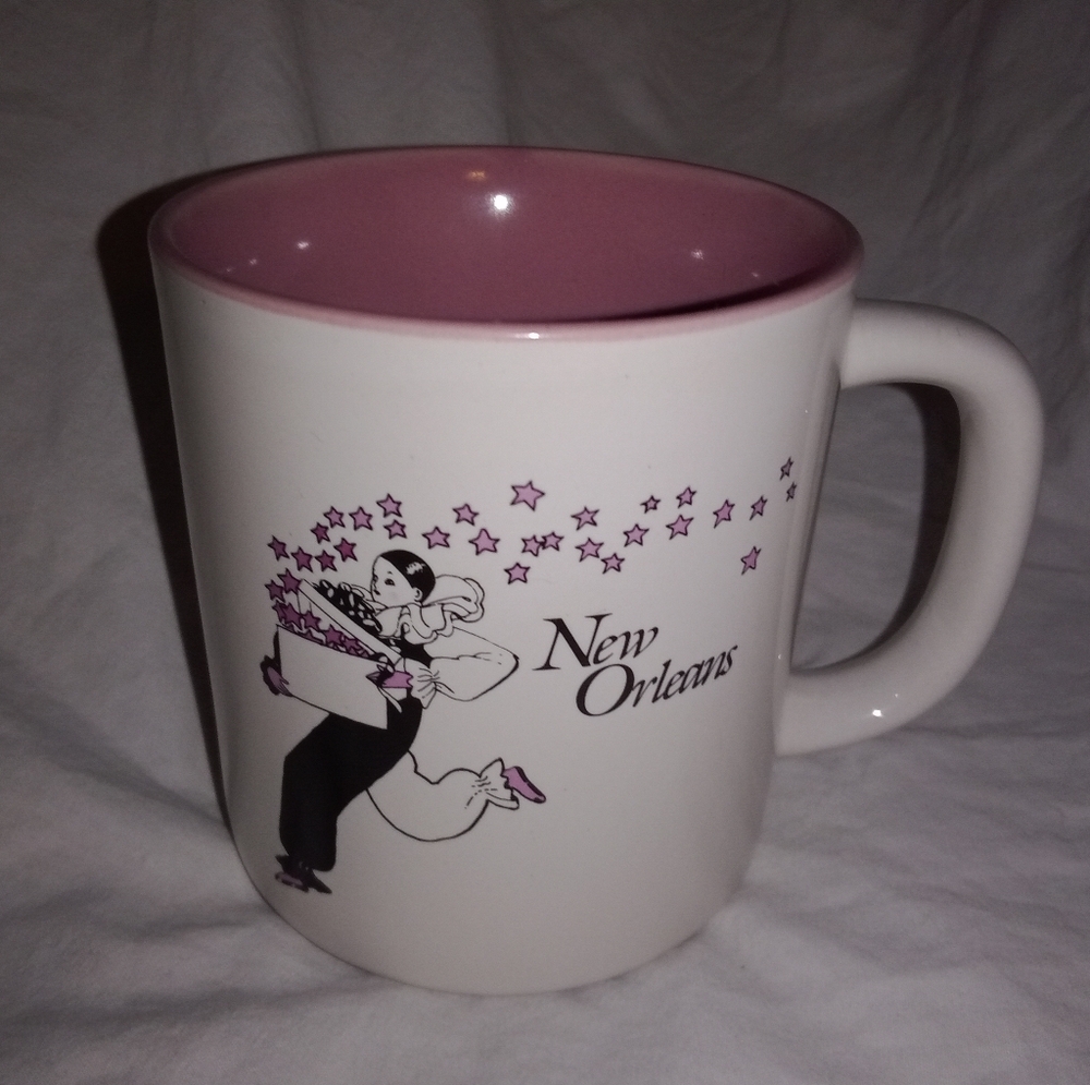 Vintage New Orleans Mardi Gras Mime Coffee Mug Cup Retro